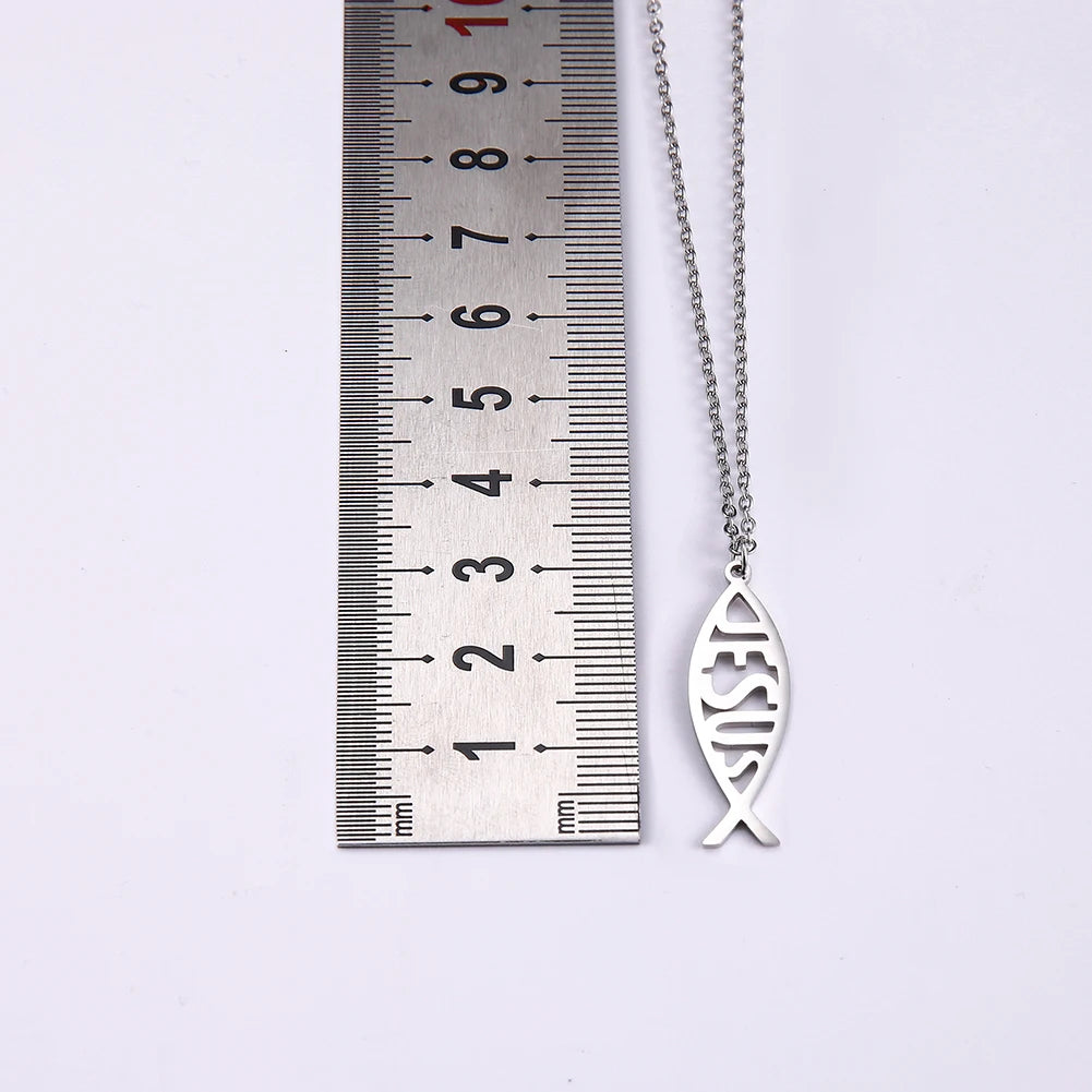 Christian Jesus Fish Pendant Necklace