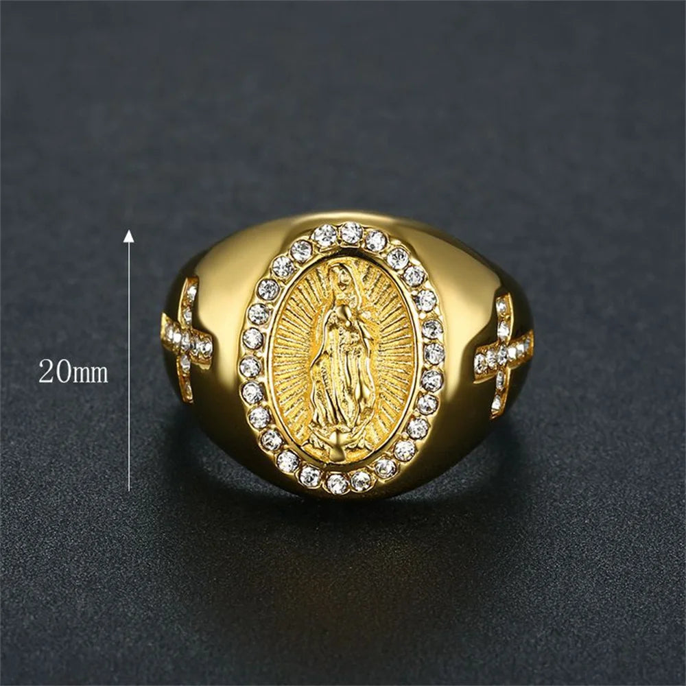 Virgin Mary Iced Out Ring