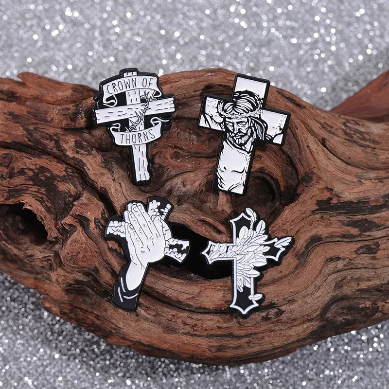 Christian Cross Enamel Pins