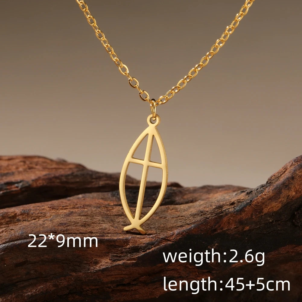 Christian Jesus Fish Pendant Necklace