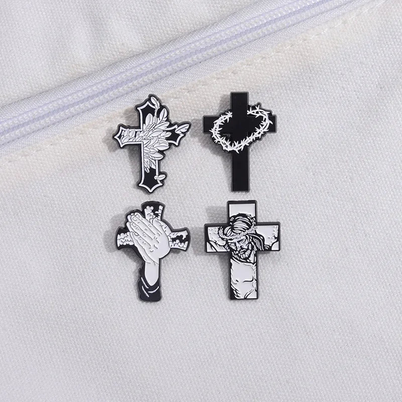 Christian Cross Enamel Pins