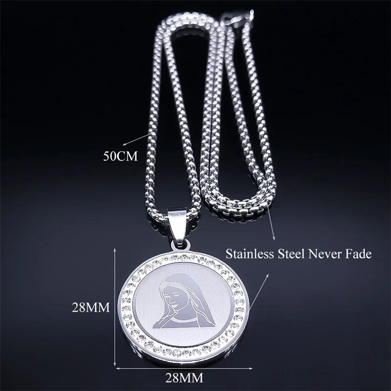 Virgin Mary Amulet Necklace