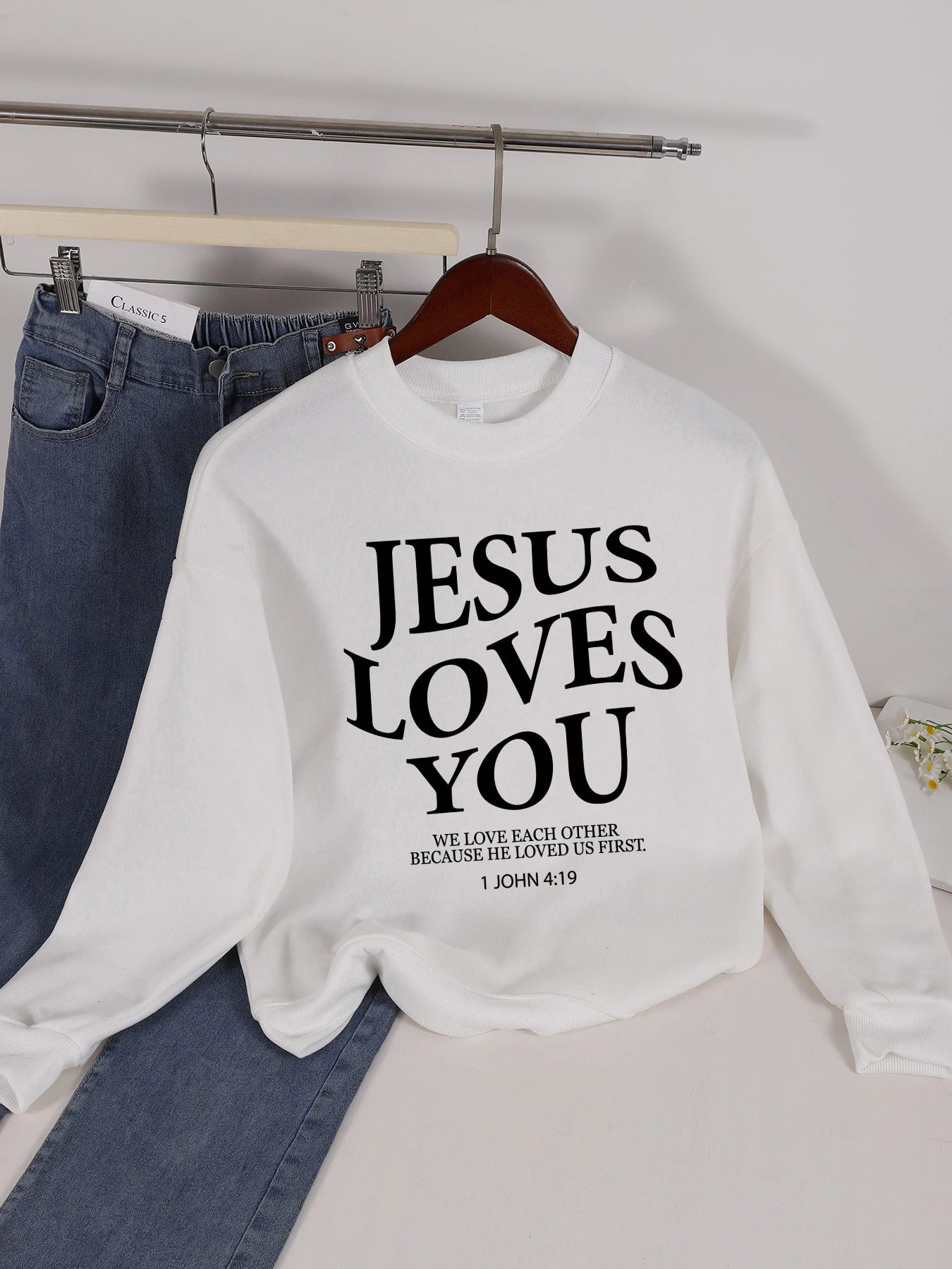 Jesus Loves You Prints Sweatshirt