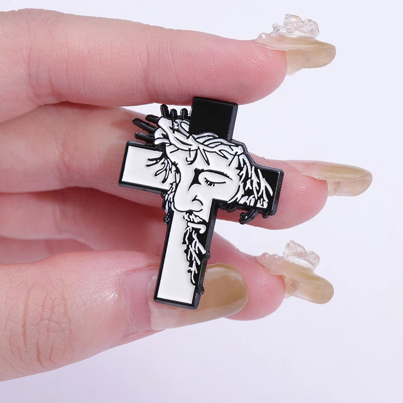 Jesus Cross Enamel Pin