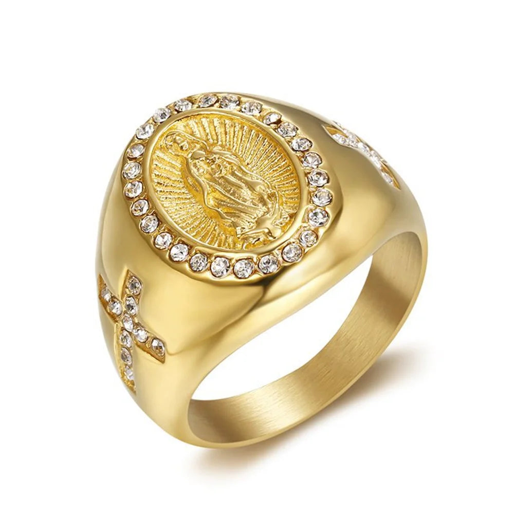 Virgin Mary Iced Out Ring