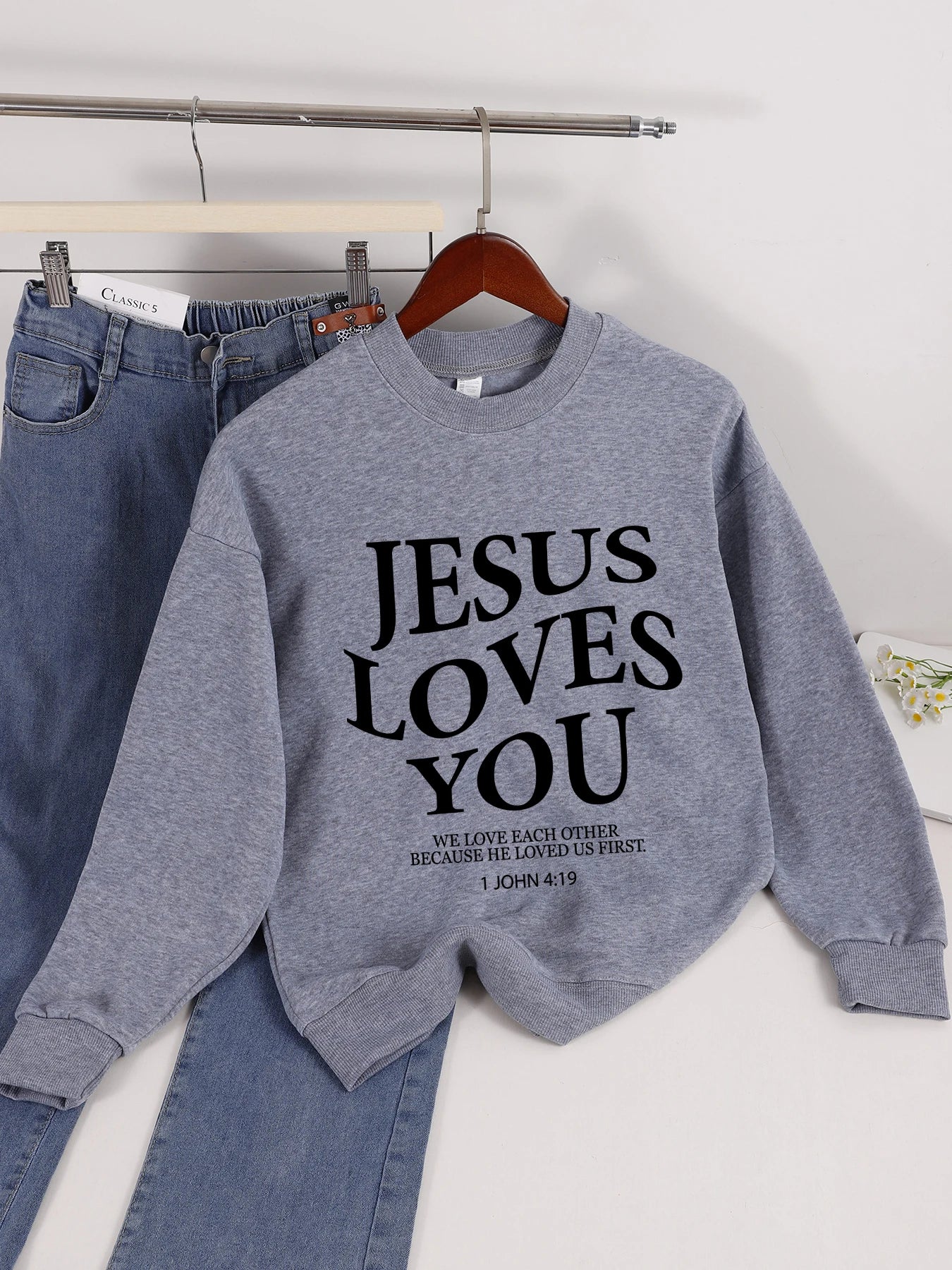 Jesus Loves You Prints Sweatshirt