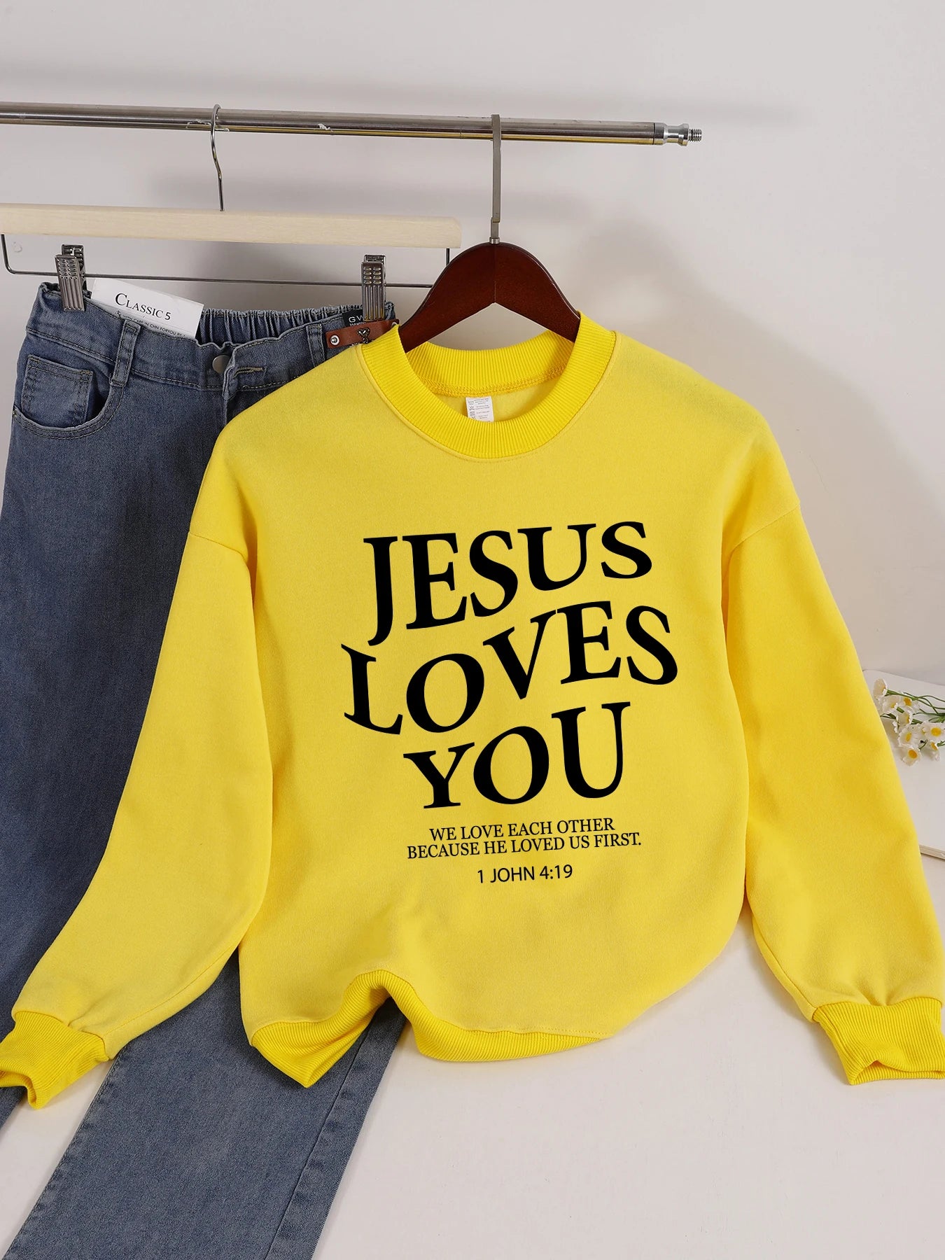 Jesus Loves You Prints Sweatshirt