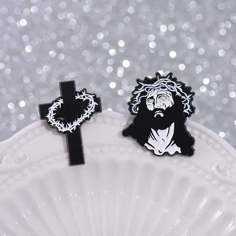 Christian Cross Enamel Pins