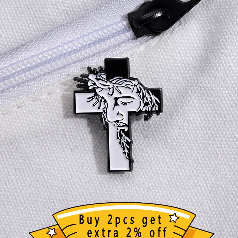 Jesus Cross Enamel Pin