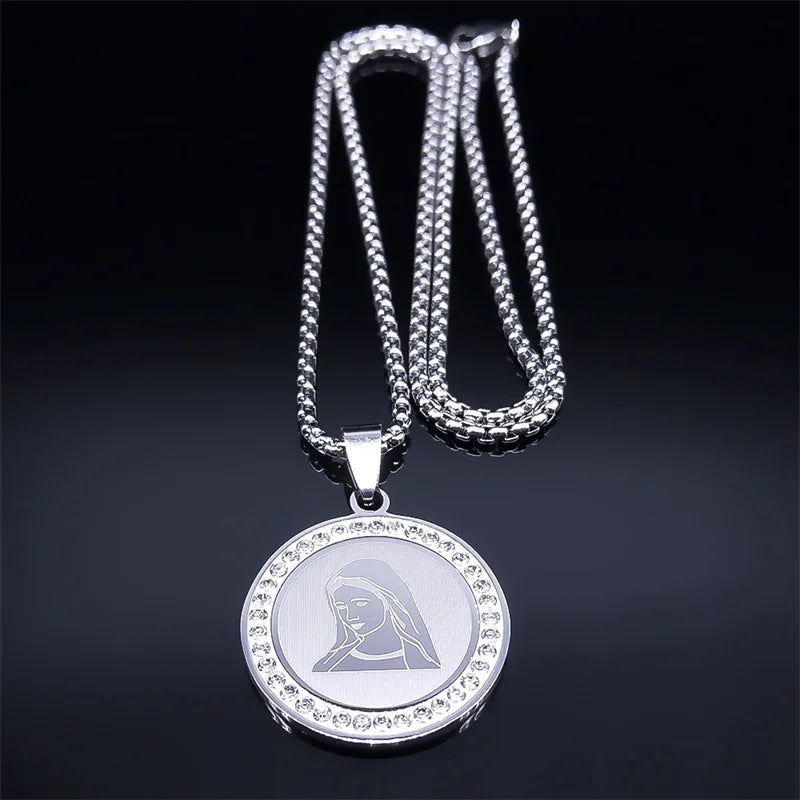 Virgin Mary Amulet Necklace