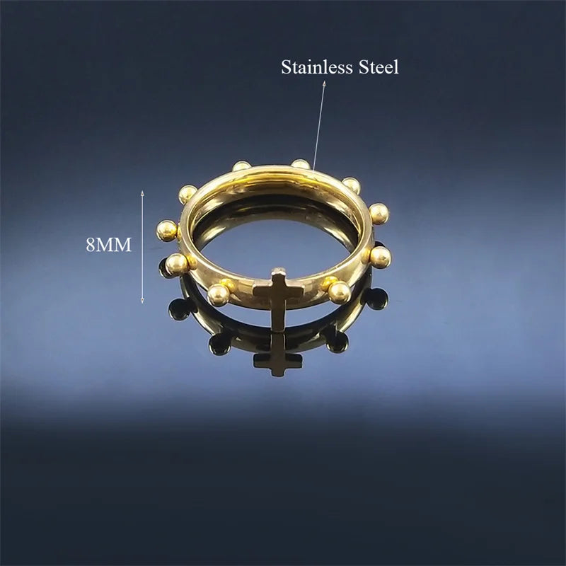 Gold Jesus Cross Ring