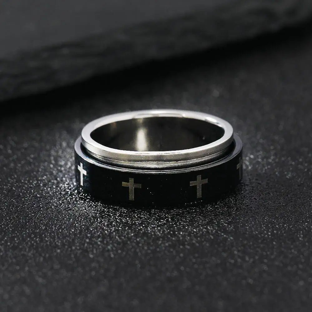 Black Cross Ring