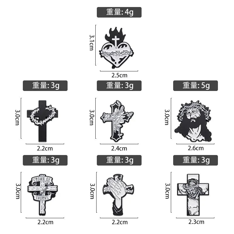 Christian Cross Enamel Pins