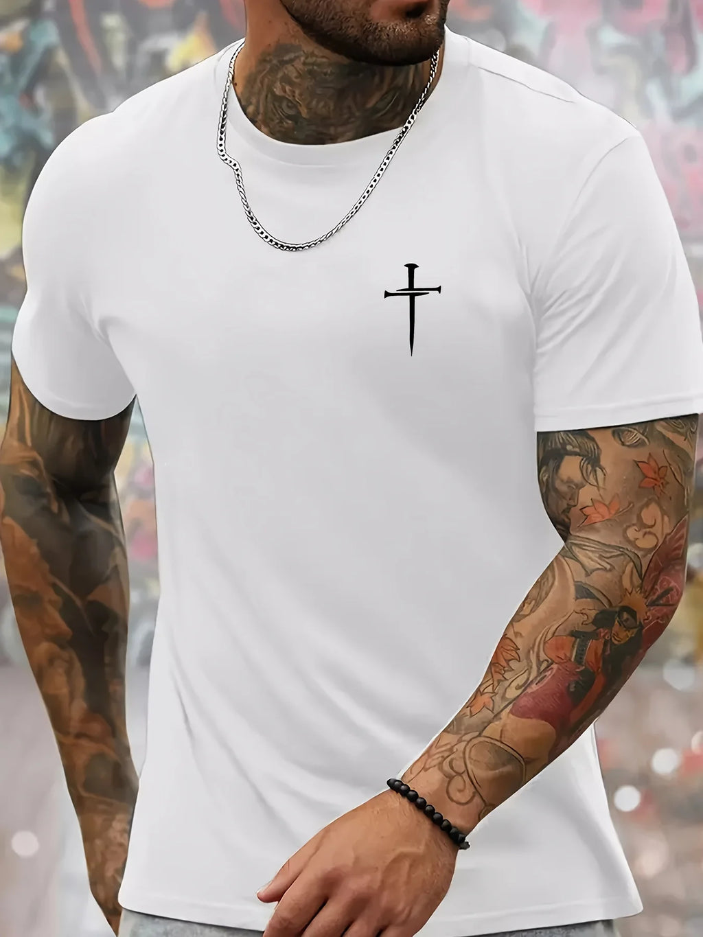 Faith Cross Printed  T-shirt Top