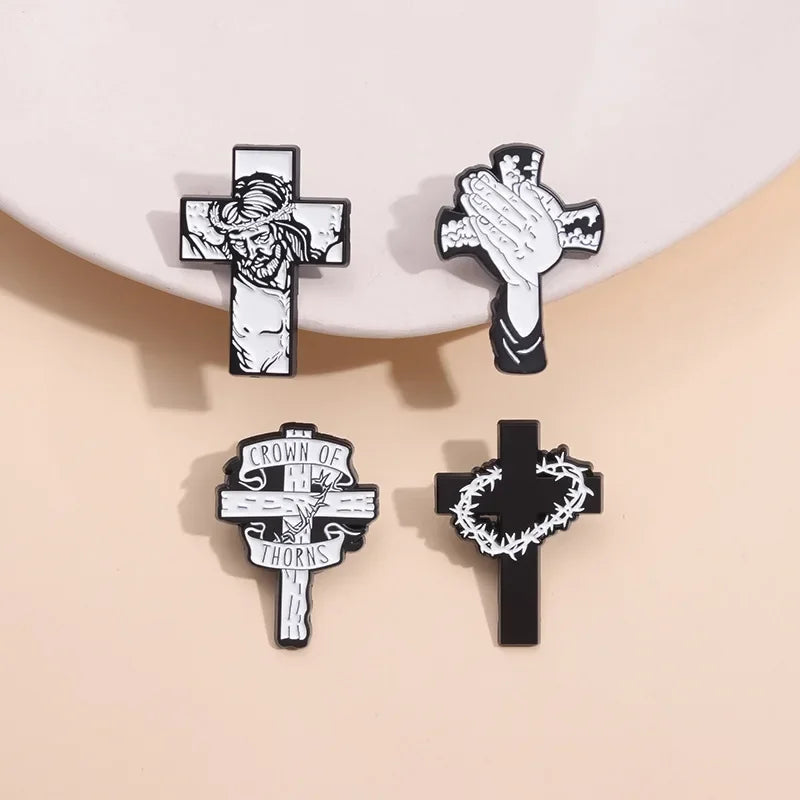 Christian Cross Enamel Pins