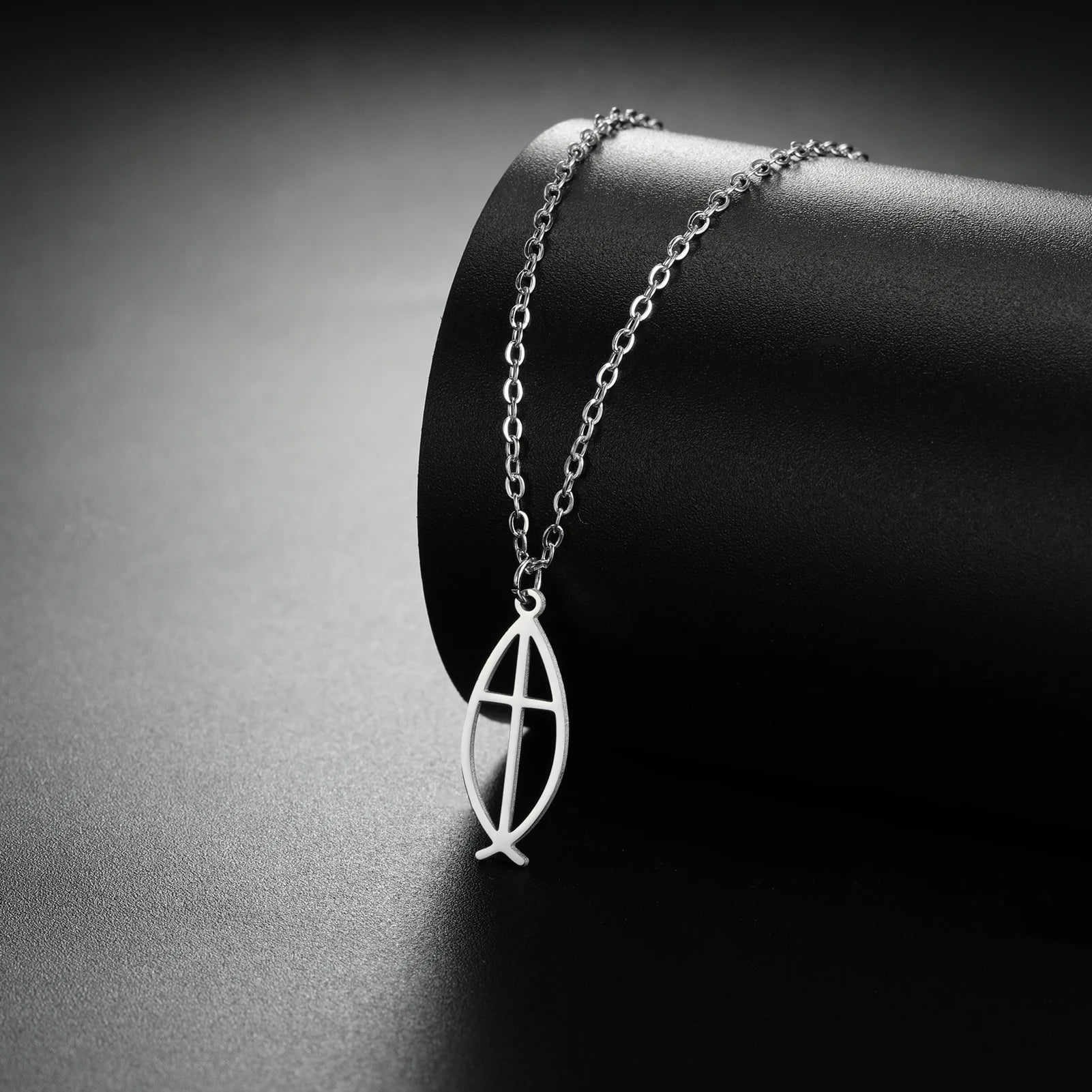 Christian Jesus Fish Pendant Necklace