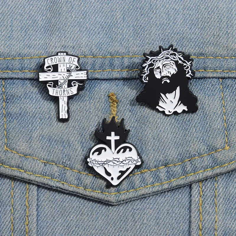 Christian Cross Enamel Pins