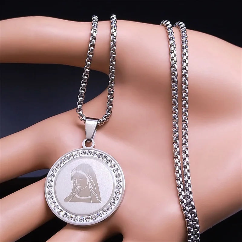 Virgin Mary Amulet Necklace