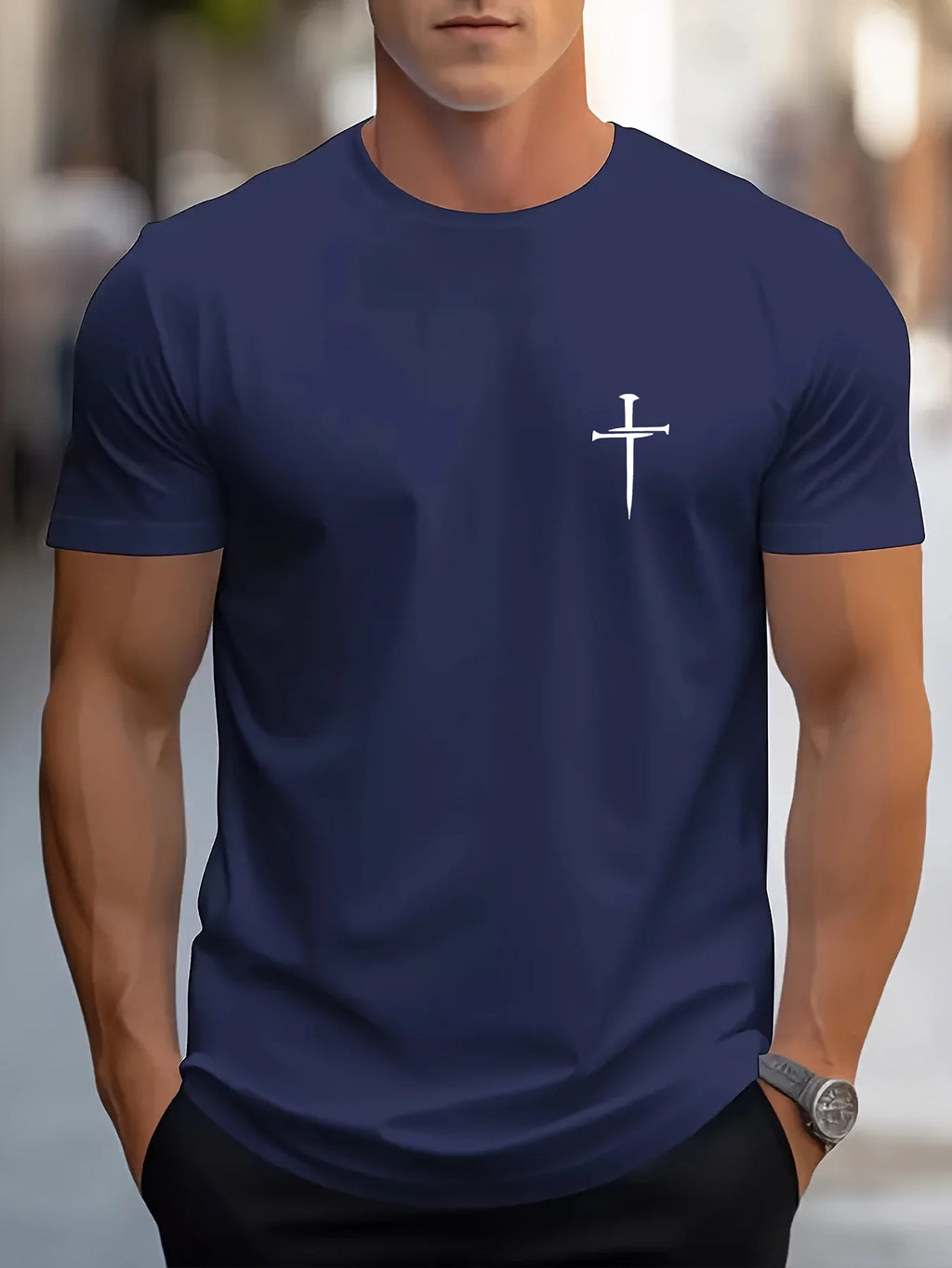 Faith Cross Printed  T-shirt Top