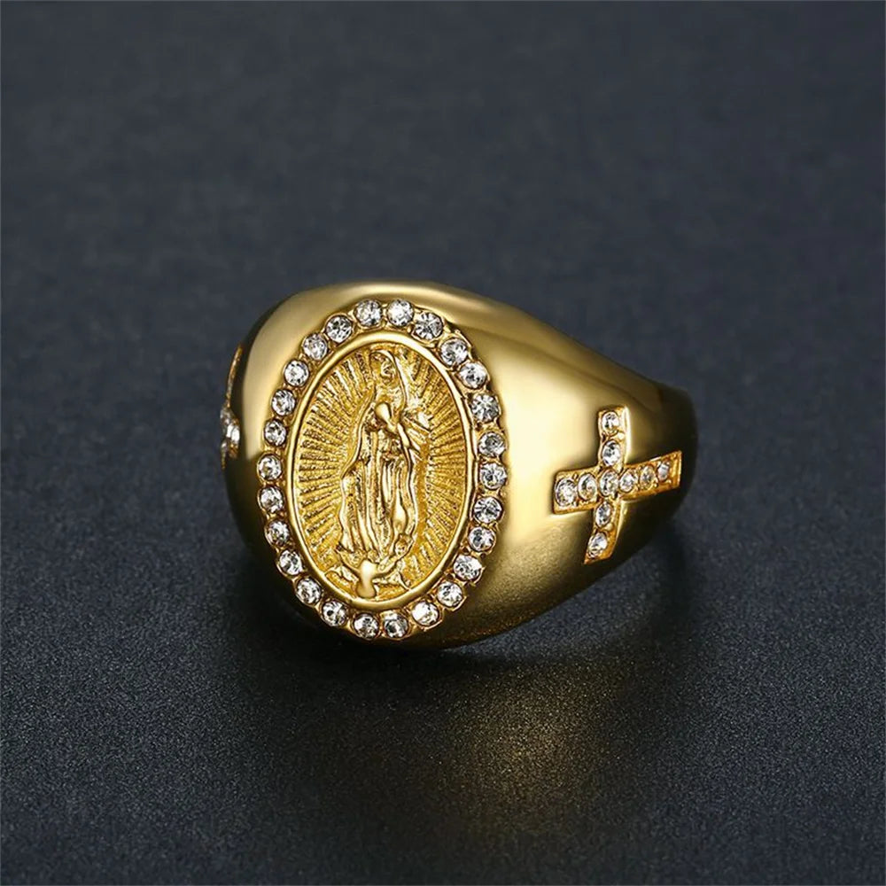 Virgin Mary Iced Out Ring