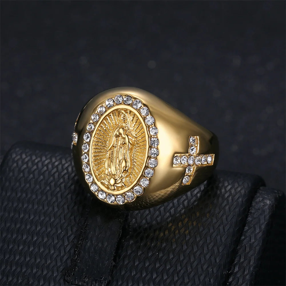 Virgin Mary Iced Out Ring