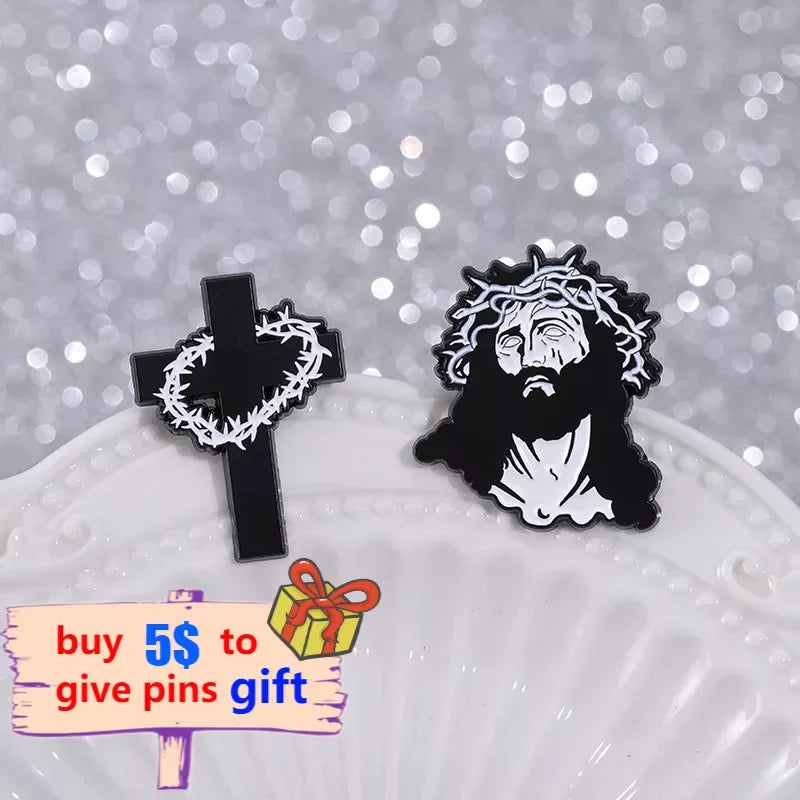 Christian Cross Enamel Pins