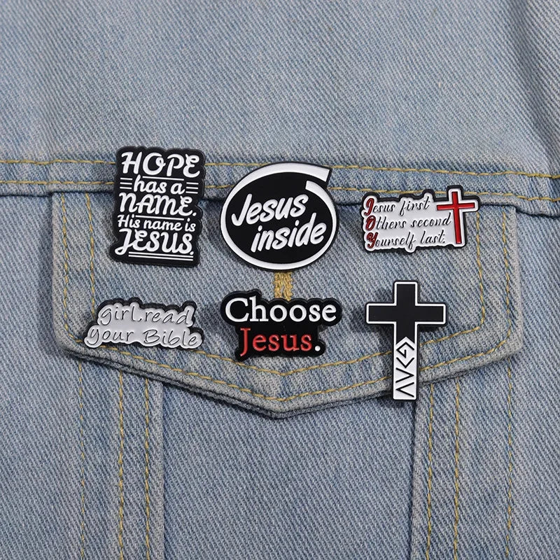 Choose Jesus Cross Enamel Pin